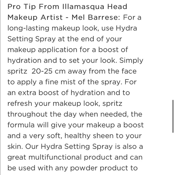 🆕ILLAMASQUA HYDRA SETTING SPRAY - Picture 3 of 9